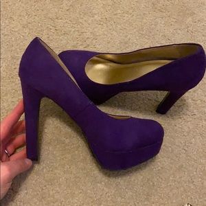 Suede purple heels
